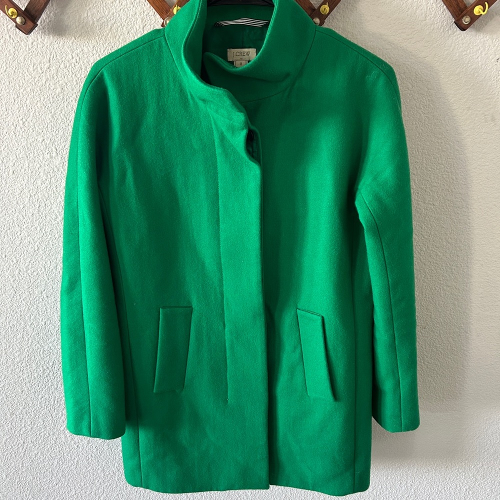 J. Crew Vibrant Green Pea Coat